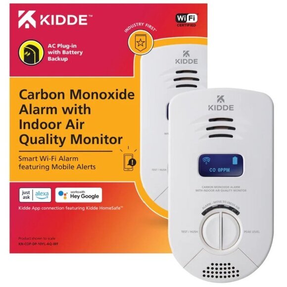Kidde WiFi Carbon Monoxide‎ Alarm & Indoor Air Quality Monitor & Battery Backup - Picture 1 of 16